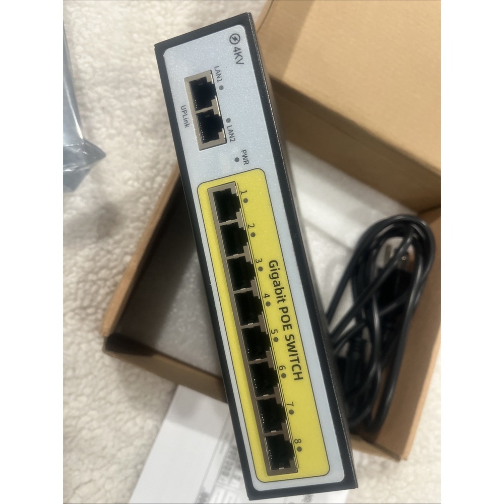 Steamemo GP0E208 Network Switch 8 Port Gigabit PoE Switch Metal Plug & Play